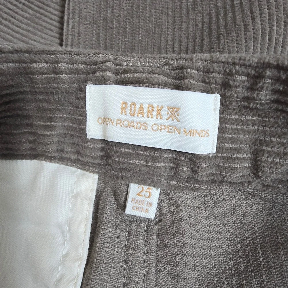 Roark Charter Corduroy‎ Pleated Pants Boot Cut High Rise Taupe Size 25